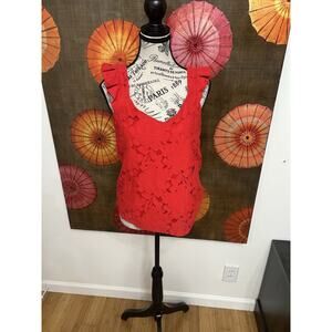 Red Lace Sleeveless Top